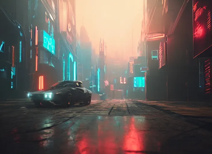 Prompt: a scene from blade runner 2 0 4 9, neon lights, highly detailed, perfect lighting, perfect composition, 4 k, artstation, cinematic, 3 d render, octane render, unreal engine 5, lumen, 8 k, beeple, ray tracing, hdr