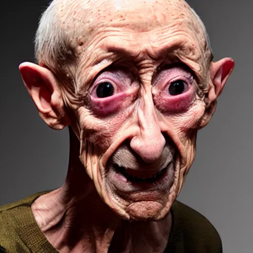 Prompt: man with progeria