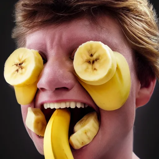 Image similar to bananas explode on face