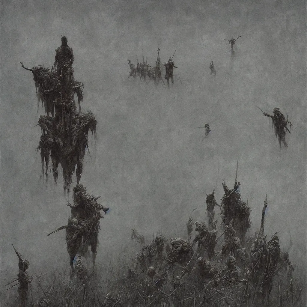 Prompt: war, zdislaw beksinski