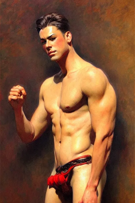 Image similar to attractive male, character design, painting by gaston bussiere, katsuya terada, frank frazetta, tom of finland, trending on artstation