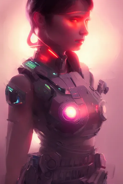 Prompt: portrait futuristic solider Girl, in future tokyo towertop, ssci-fi, fantasy, intricate, very very beautiful, elegant, human anatomy, neon light, highly detailed, digital painting, artstation, concept art, smooth, sharp focus, illustration, art by tian zi and craig mullins and WLOP and alphonse mucha