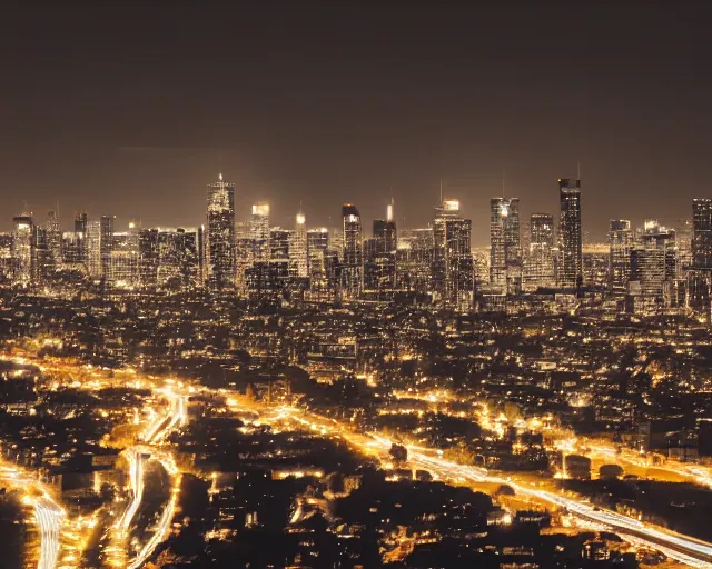 Image similar to a view of a city from a distance at night, a matte painting by konstantinas ciurlionis, featured on unsplash, synchromism, photo taken with nikon d 7 5 0, high dynamic range, nightscape