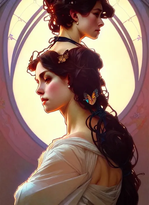 Prompt: queen, dainty wilder face, incredibly detailed face, pretty face, light dress, true anatomy, art by artgerm and greg rutkowski and alphonse mucha