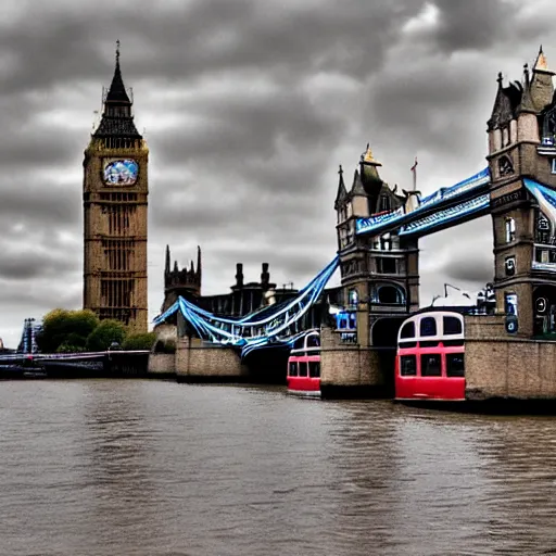 Image similar to a middle aged man explores london, digital art