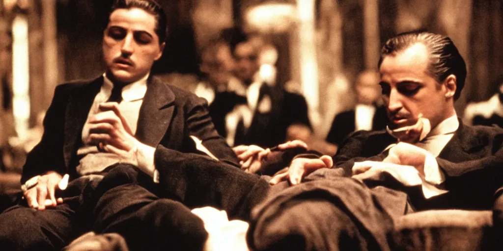 Image similar to a rabbit in the movie godfather, screenshot