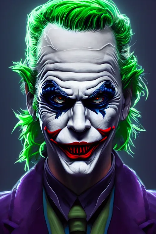 a portrait of cyberpunk joker, grim - lighting, high - | Stable ...