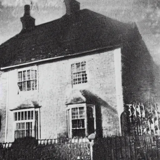 Prompt: house haunted by margaret thatcher, creepy found photograph