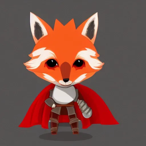 Prompt: cute little anthropomorphic foxy knight wearing a cape and a crown