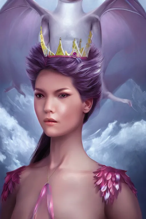 Prompt: air Dragon princess, digital art, 8k ,character ,realistic, portrait, hyperrealistic