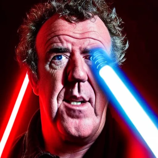 Prompt: “Jeremy Clarkson as a Sith Lord holding a red lightsaber, cinematic, 4k”