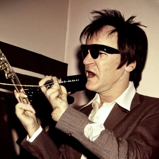 Prompt: quentin tarantino as lead singer in the smiths