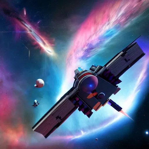 Prompt: Hyperrealistic space battle between two ships near orion nebula, 8k, photorealistic