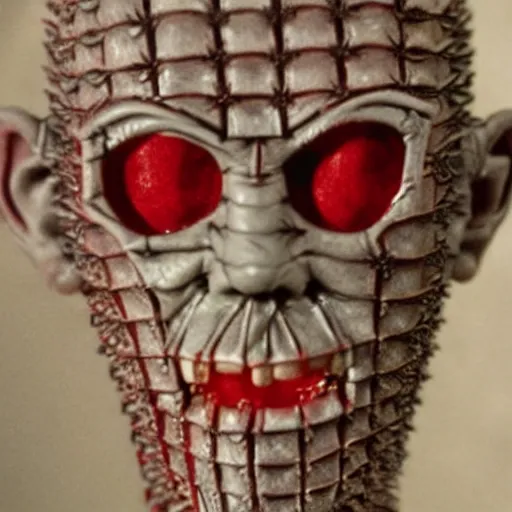 Prompt: pinhead from hellraiser. ultra realistic, hyper realistic, macro photography