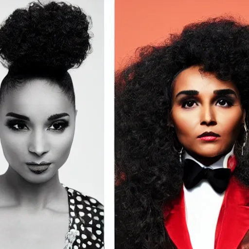 Image similar to a beautiful mixture of esperanza spalding and janelle monae