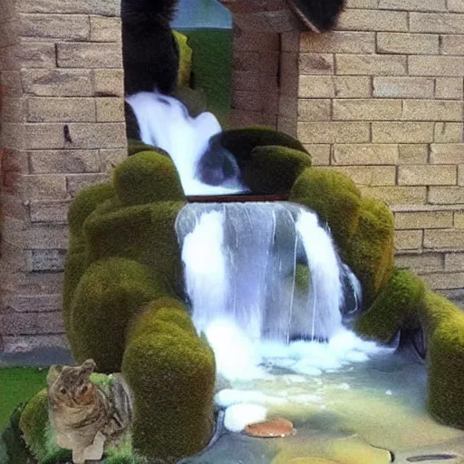 Prompt: a cat waterfall