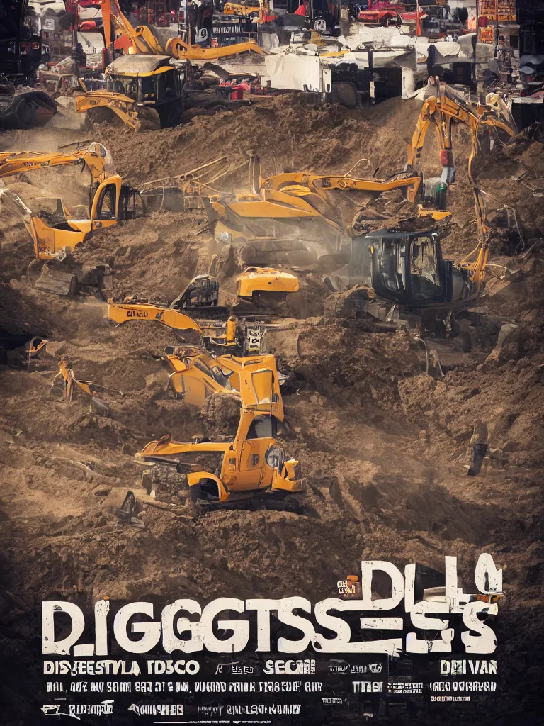 Image similar to poster for the diggerfest festival, diggers, teen vogue, 8 k, high detail, center of focus, rule of thirds, composition, y 2 k aesthetic