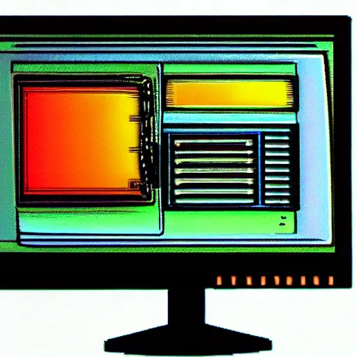 Prompt: crt monitor computer windows 1 9 9 9 computer graphics