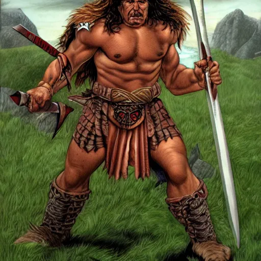 Prompt: barbarian warrior by Larry Elmore
