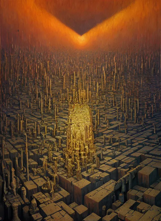 Image similar to hyper detailed 3d render like a Oil painting - the immanentization of the eschaton by Jacek Yerka, Mariusz Lewandowski, Houdini algorithmic generative render, Abstract brush strokes, Masterpiece, Edward Hopper and James Gilleard, Zdzislaw Beksinski, Mark Ryden, Wolfgang Lettl, hints of Yayoi Kasuma, octane render, 8k