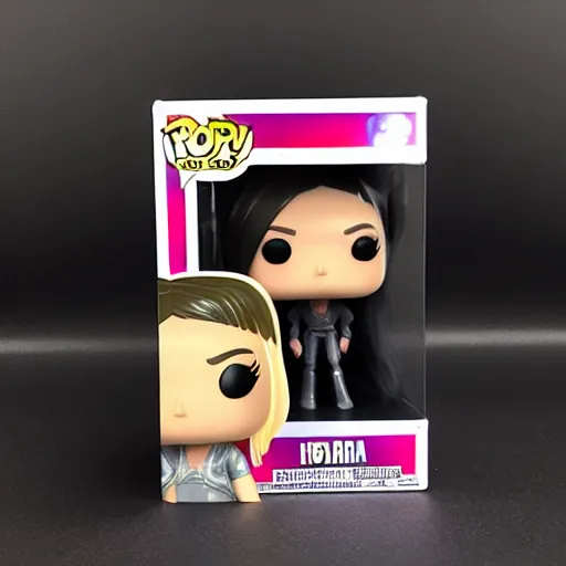 Image similar to funko pop of joi from blade runner 2 0 4 9 translucent hologram, neo noire