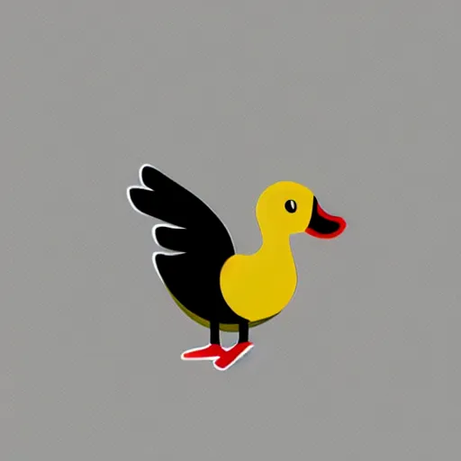 Image similar to a duck logo is shown on a white background, a minimalist painting by jacob duck, behance contest winner, international typographic style, behance hd, logo, flickr