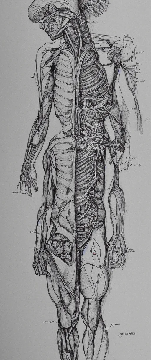 Prompt: human anatomy for artists, pen scetch