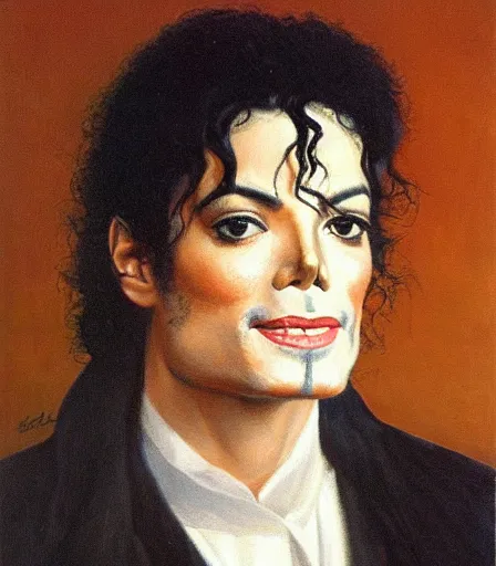 Image similar to portrait of michael jackson by ill cabot perry, high quality, high detail