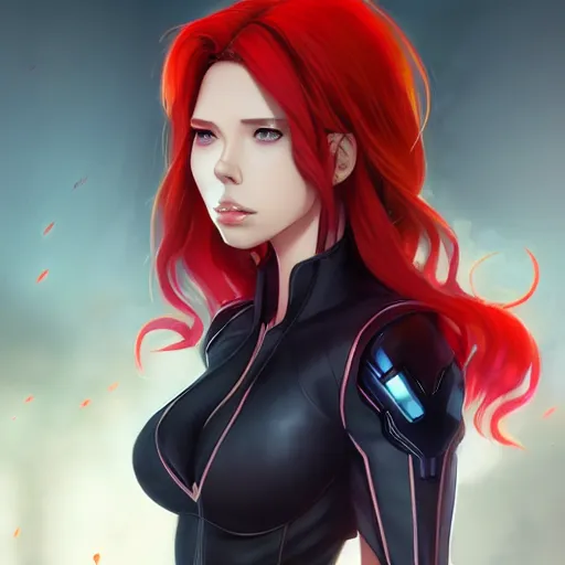 Prompt: anime portrait of Black Widow as a shaman yedi using dark force to eliminate trump as an anime antagonist by Stanley Artgerm Lau, WLOP, Rossdraws, James Jean, Andrei Riabovitchev, Marc Simonetti, and Sakimichan, trending on artstation