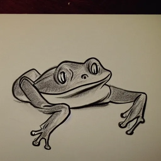 Prompt: milt kahl sketch of a beautiful frog