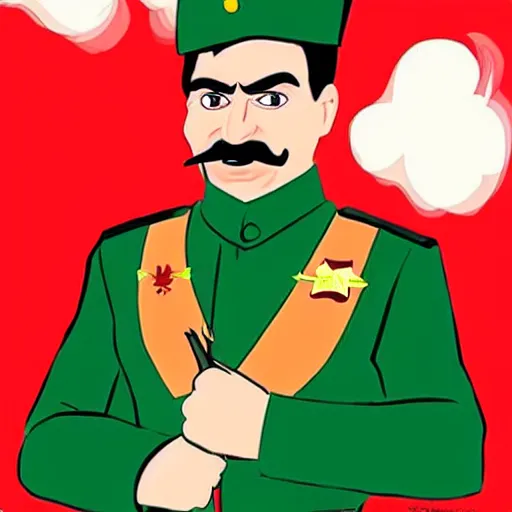 Image similar to joseph stalin as a powerpuff girl