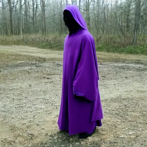 Prompt: grim reaper, purple cloak, scary