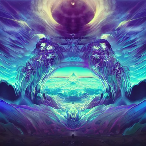 Prompt: Otherworldly album art in the style of Seven Lions digital art