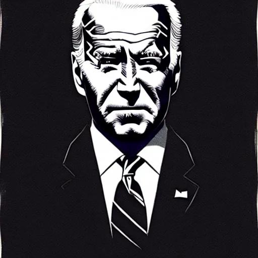 Image similar to Joe Biden looking sinister, by Tsutomu Nihei, highly detailed