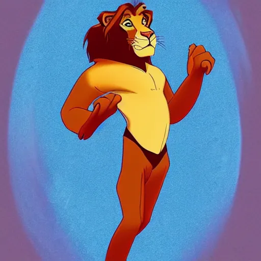 Image similar to simba from the lion king as a human