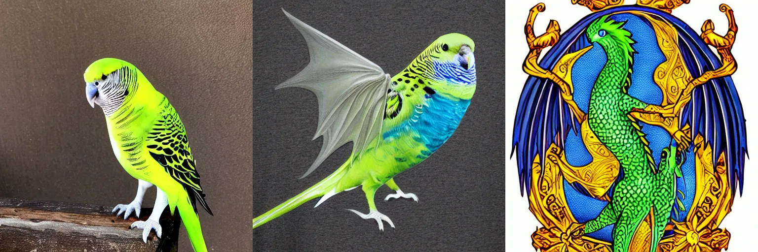 Prompt: budgie dragon