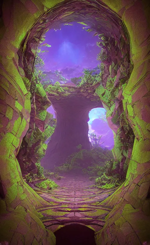 Prompt: the portal inside the portal inside the portal inside the portal in the style of Roger Dean and beeple, 35mm, photo realistic, epic, cinematic