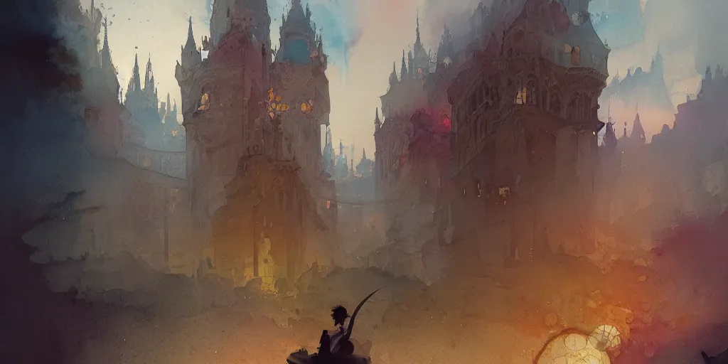 Prompt: a beautiful insanely intricate watercolor illustration of lanc hid in budapest, reflexions, colorfull, by william turner art, by greg rutkowski, by james jean, by rossdraws, by frank franzzeta, by sakimichan, by edmund dulac, trending on artstation, insanely detailed, masterpiece,