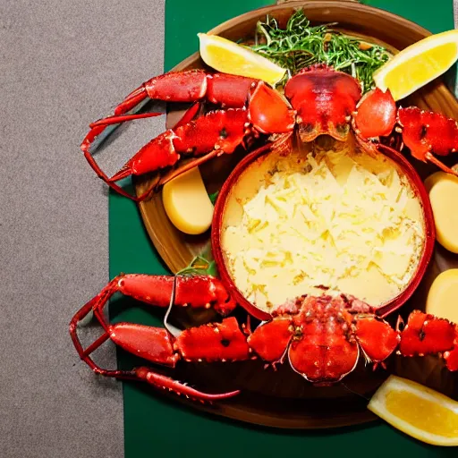 Prompt: lobster holding cheese