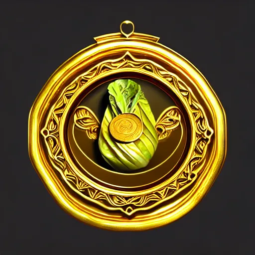 Prompt: stylized gold bok choy symbol with a coin in it's mouth : : ornate, dynamic, particulate, intricate, elegant, highly detailed, centered, artstation, smooth, sharp focus, octane render, 3 d