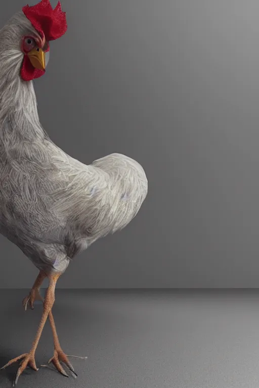 Image similar to a chicken wearing a formal overcoat, hyperrealistic, concept art, octane render, unreal engine 5, trending on artstation, high quality, highly detailed, 8 k, soft lighting, path traced, high coherence, digital art, beautiful, elegant clothes, trending on deviantart, masterpiece