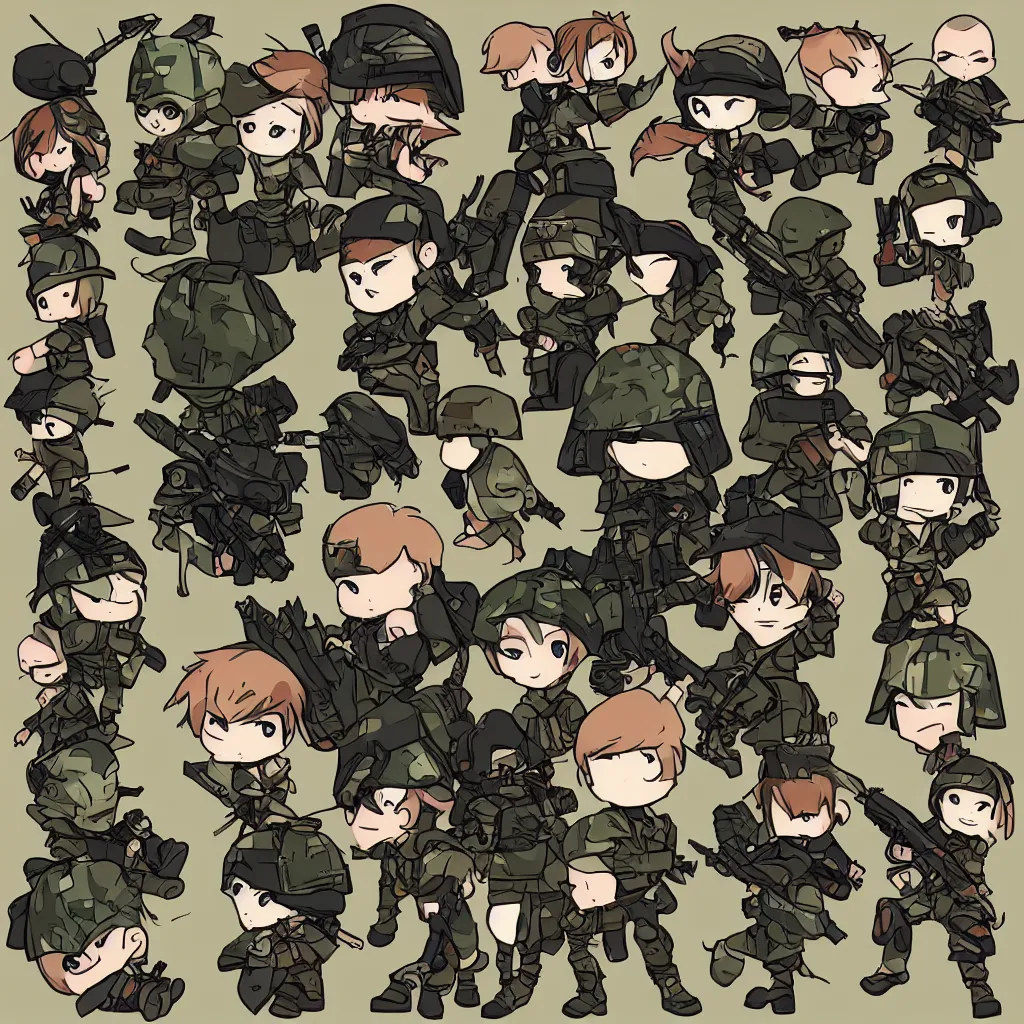 Image similar to chibi anime solider