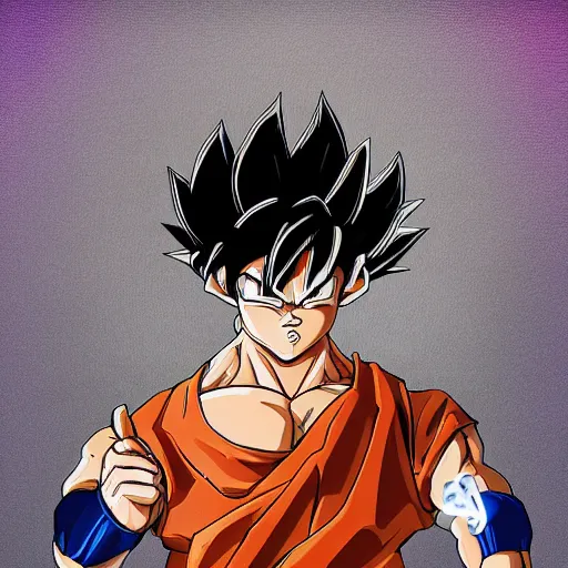 Prompt: portrait photo of goku, color, studio lighting