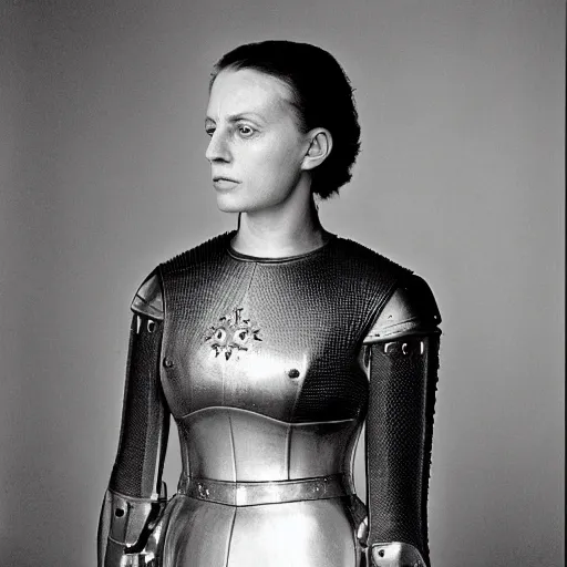 Image similar to Candid portrait photograph of Jeanne d'Arc taken by Annie Leibovitz