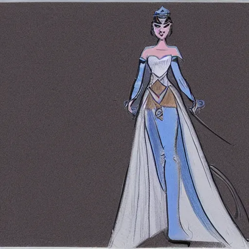 Image similar to milt kahl sketch of victoria justice as princess padme in star wars episode 3