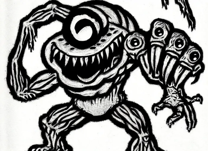 Image similar to a monster illustration from a nes manual