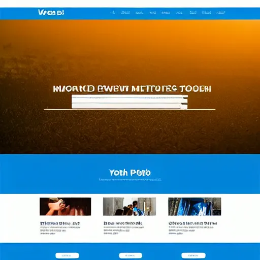 Prompt: a website template, blue theme