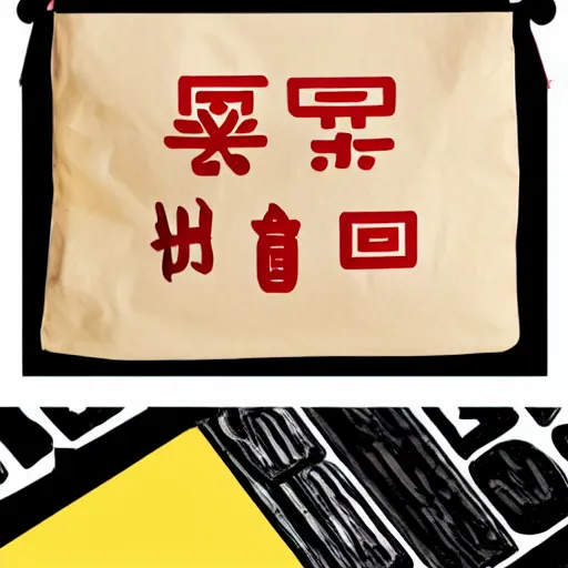 Image similar to typographic logo for industrial plastic bag company called wang, chinese colors, trending on behance