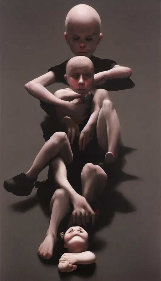 Image similar to techno artwork, by gottfried helnwein