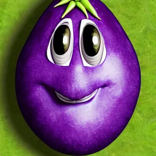 Image similar to thanos as an eggplant with eggplant features with the face of thanos, realistic, hyperrealistic, ultra realistic, real, real world, highly detailed, very detailed, extremely detailed, intricate details, 8 k resolution, hd quality